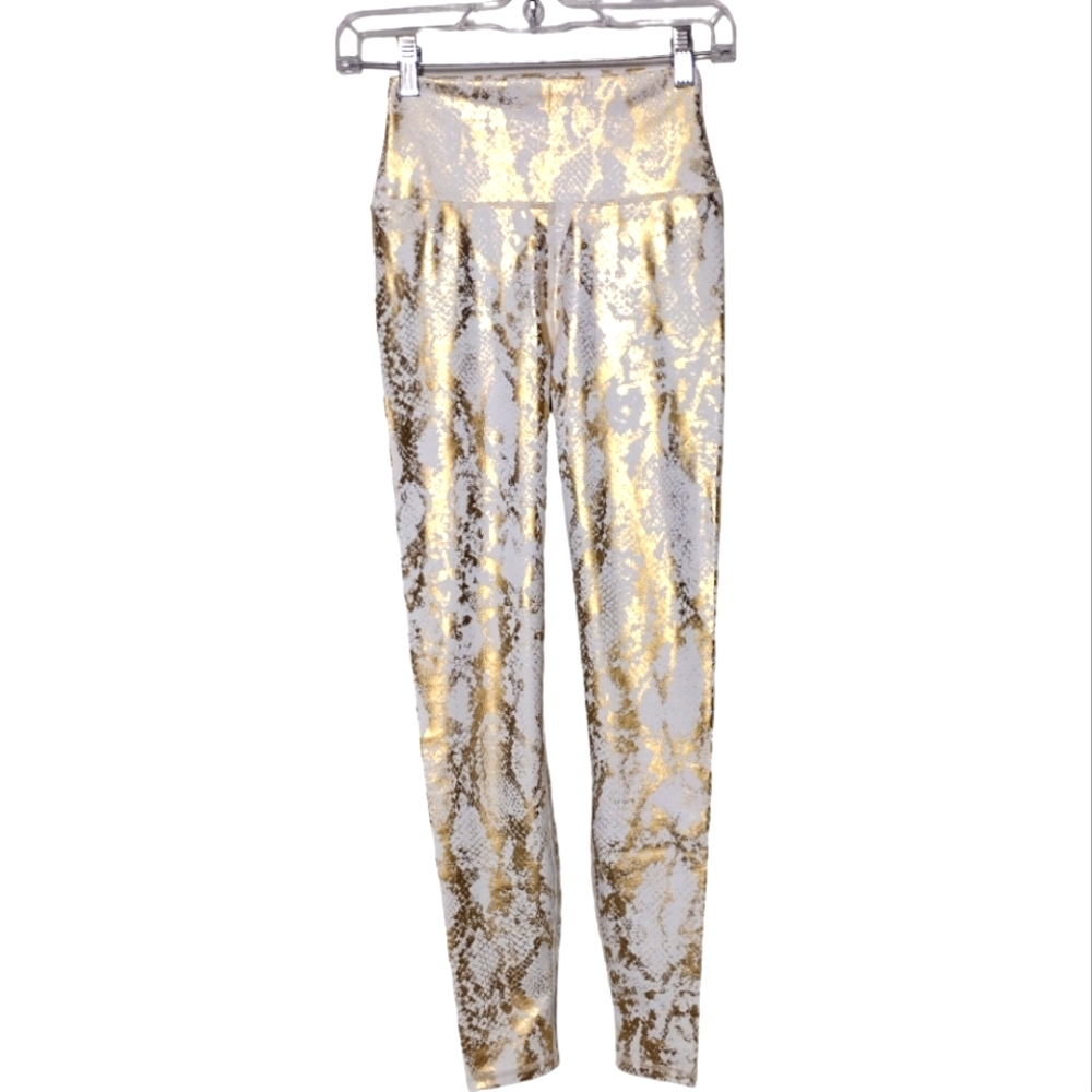 Carbon38 Metallic Snake High Rise Legging